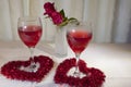 Red Wine And Rose Valentines Gift